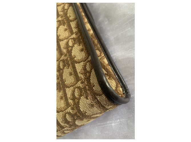 Bolso Christian Dior Oblique lona beige y marrón Marrón oscuro - vista 13