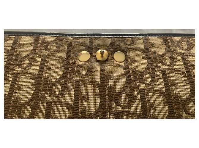 Bolso Christian Dior Oblique lona beige y marrón Marrón oscuro - vista 14