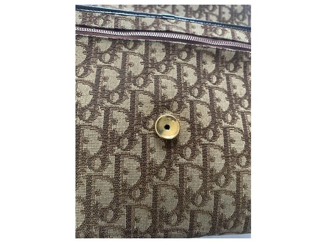 Bolso Christian Dior Oblique lona beige y marrón Marrón oscuro - vista 19