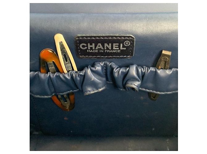 CHANEL Vintage CC Denim Vanity Case Blu - vista 8