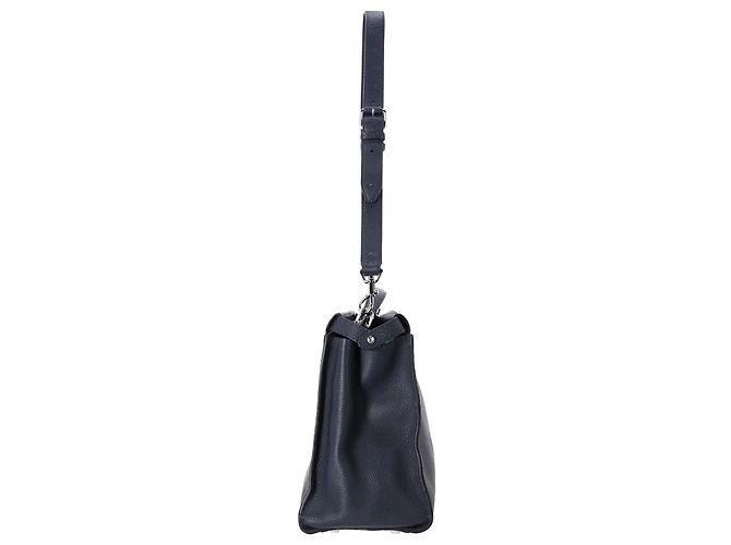 Fendi Large Peekaboo em couro azul marinho - vista 3