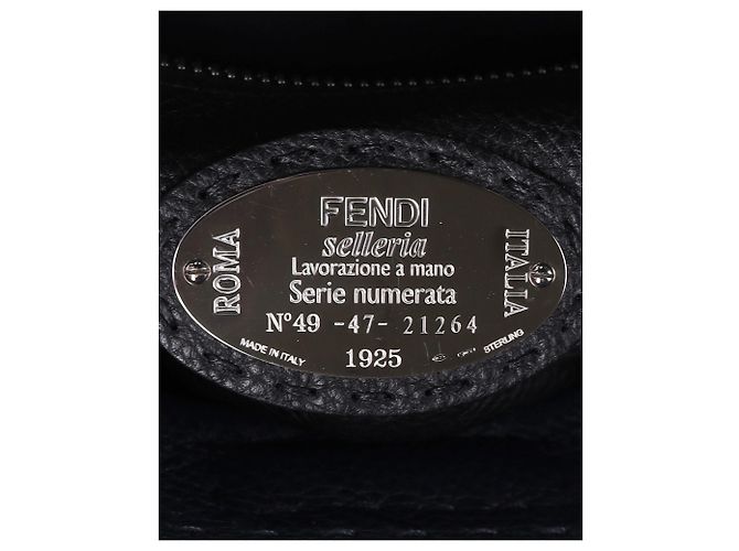 Fendi Large Peekaboo em couro azul marinho - vista 6