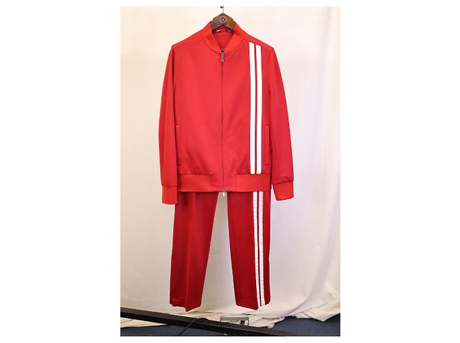 Valentino Garavani Archive Trainingsjacke und Hose mit Streifen aus rotem Polyester - Ansicht 10