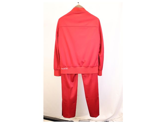 Valentino Garavani Archive Trainingsjacke und Hose mit Streifen aus rotem Polyester - Ansicht 11