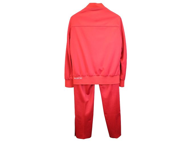 Valentino Garavani Archive Trainingsjacke und Hose mit Streifen aus rotem Polyester - Ansicht 2