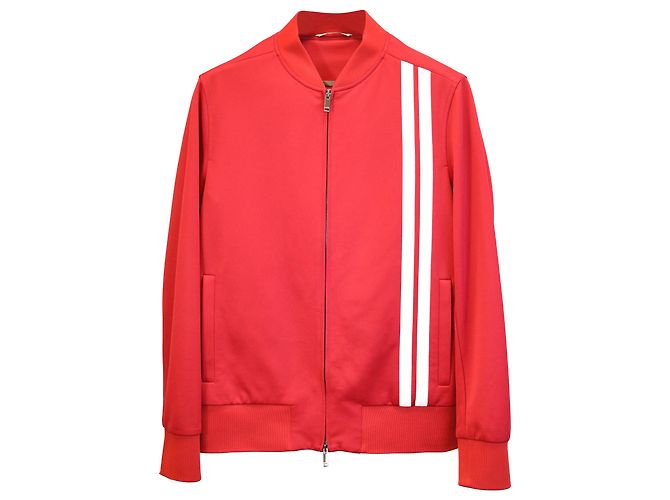 Valentino Garavani Archive Trainingsjacke und Hose mit Streifen aus rotem Polyester - Ansicht 3