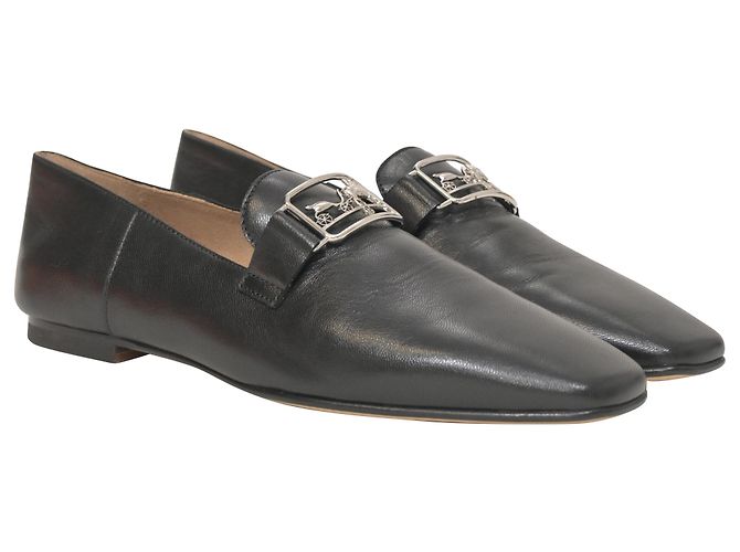 Mocassini Hermès Time in pelle nera Nero - vista 4