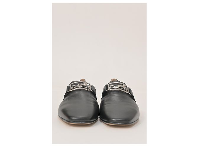 Mocassini Hermès Time in pelle nera Nero - vista 9