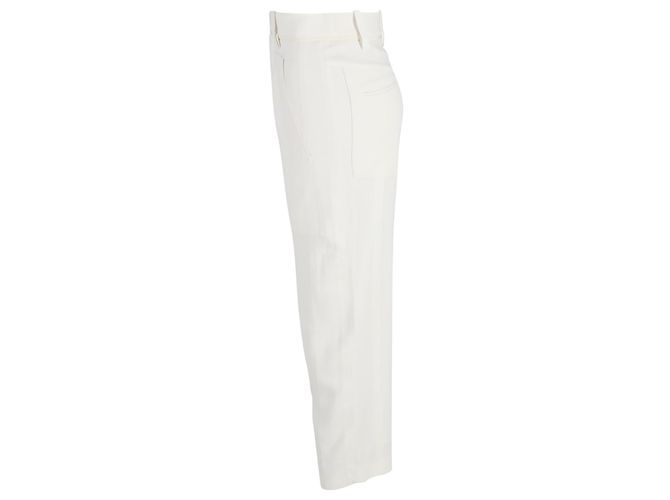 Chloé Calça Straight Leg em Algodão Creme Branco Cru - vista 2