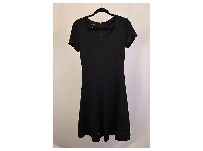Abito A-Line lunghezza ginocchio in viscosa nera Escada Nero - vista 4