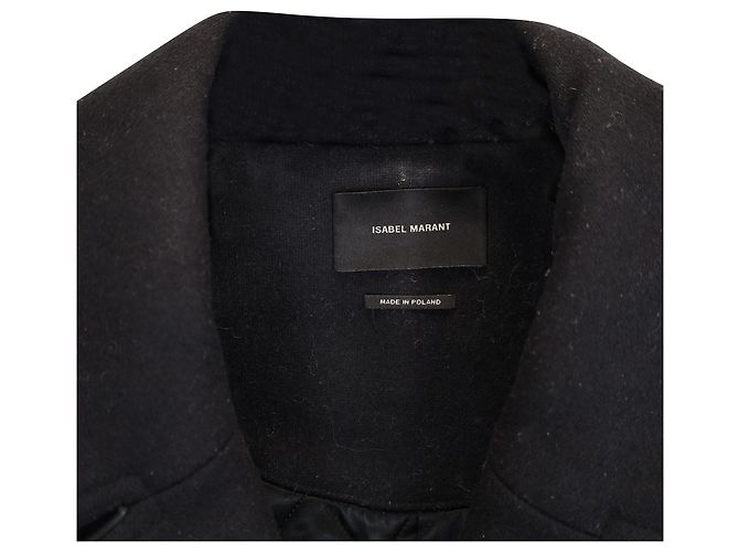 Isabel Marant – Karly – Gefütterter Mantel mit Knopfleiste aus marineblauer Wolle - Ansicht 2
