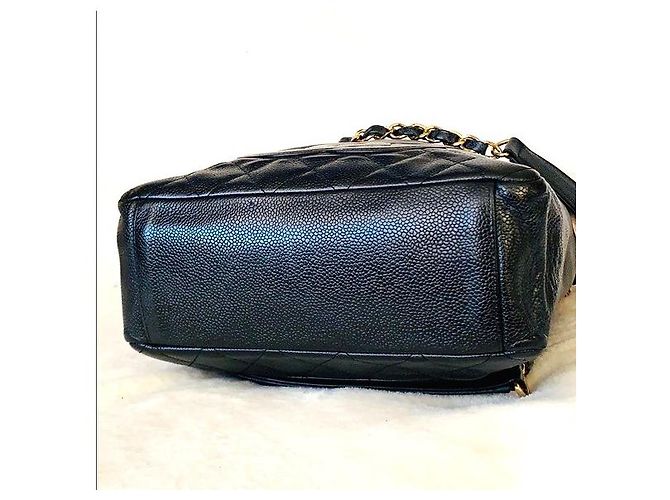 Borsa Tote Chanel in pelle caviar nera Nero - vista 5