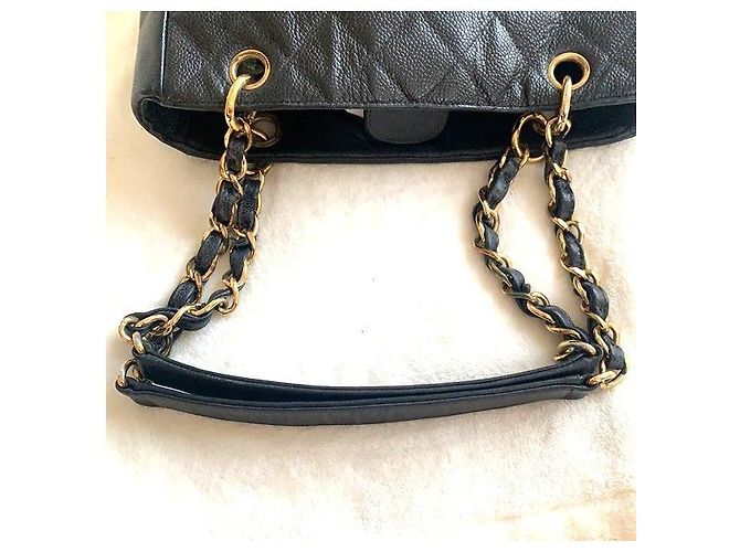 Borsa Tote Chanel in pelle caviar nera Nero - vista 9