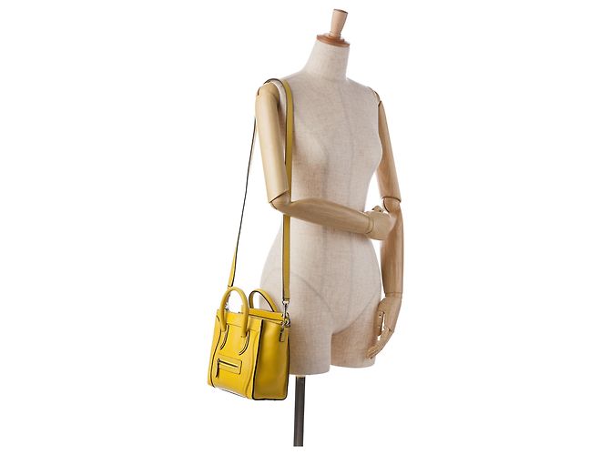 Luggage Céline Bolsa Celine Amarelo Nano Bagagem - vista 19