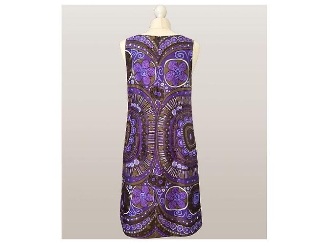 Vestido Parosh de seda morado marrón blanco Multicolor - vista 2