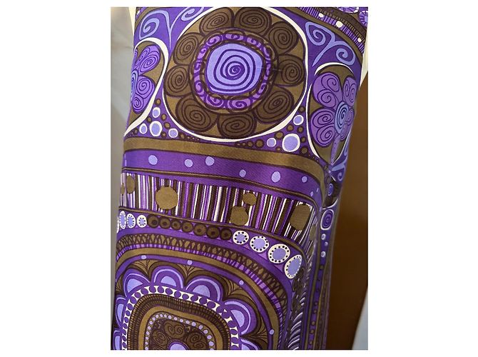 Vestido Parosh de seda morado marrón blanco Multicolor - vista 5