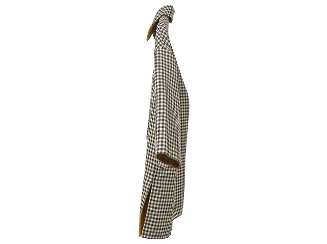 Fendi Check Coat in Brown Wool - view 2