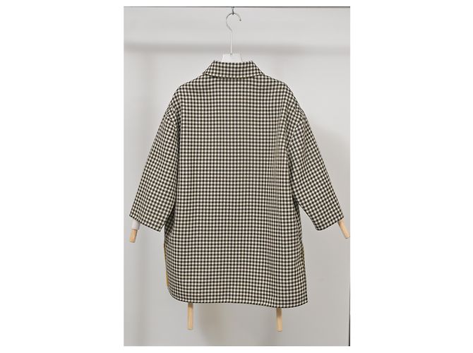 Fendi Check Coat in Brown Wool - view 8