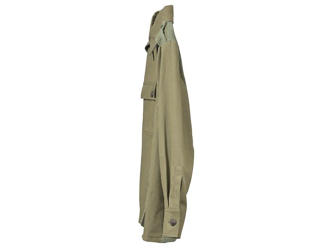 Giacca utility Chanel Denim Tweed in cotone verde - vista 2