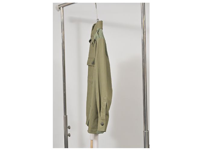 Giacca utility Chanel Denim Tweed in cotone verde - vista 6