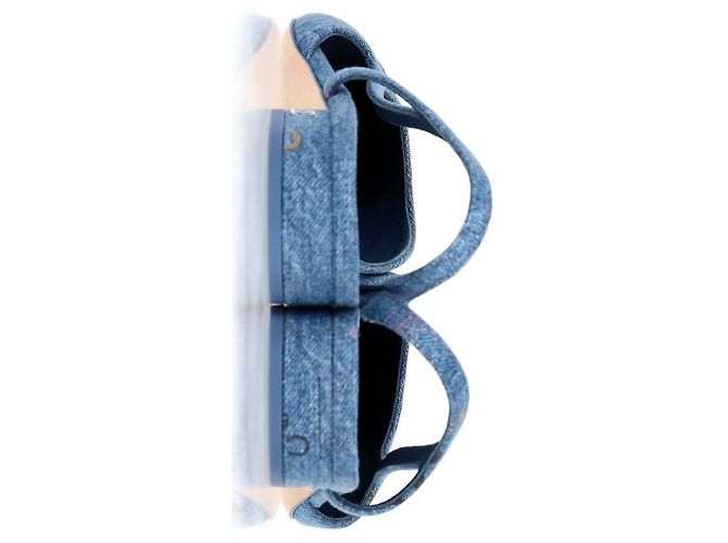 Timeless Chanel Slingback Cap Toe Flats in denim blu - vista 11
