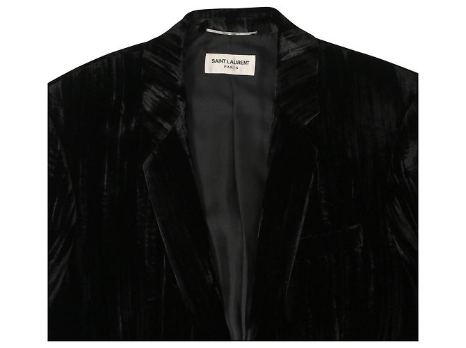Blazer Saint Laurent in velluto nero - vista 4