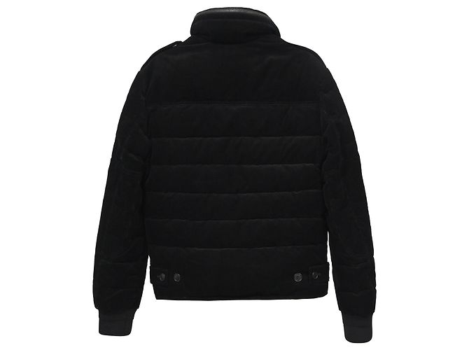 Saint Laurent 2017 Bad Lieutenant Cord-Puffermantel aus schwarzer Baumwolle - Ansicht 3