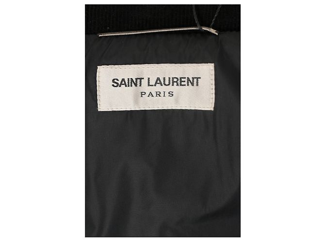 Saint Laurent 2017 Bad Lieutenant Cord-Puffermantel aus schwarzer Baumwolle - Ansicht 9
