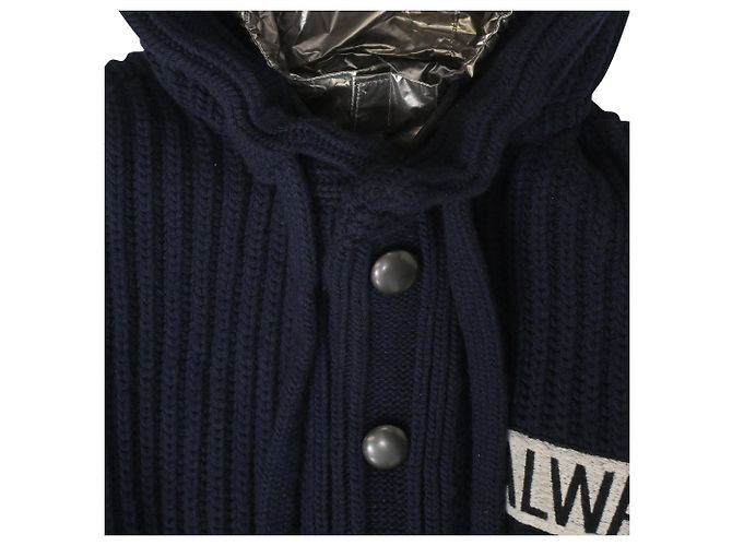 Valentino Garavani All Ways Strickjacke mit Metallic-Kapuze aus blauer Wolle - Ansicht 4