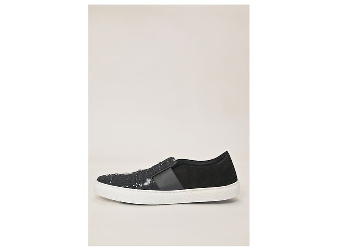 Timeless Scarpe da ginnastica slip on Chanel in tweed nero - vista 10