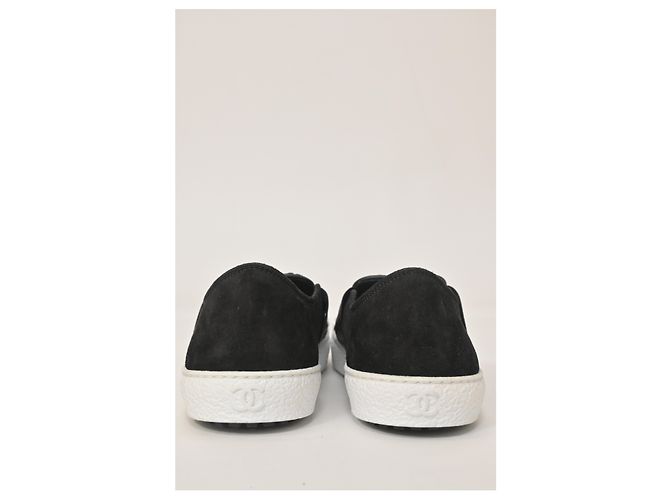 Timeless Scarpe da ginnastica slip on Chanel in tweed nero - vista 12