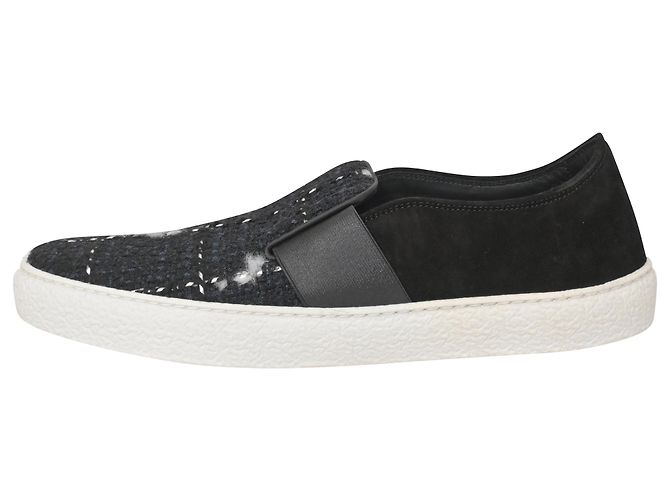 Timeless Scarpe da ginnastica slip on Chanel in tweed nero - vista 2
