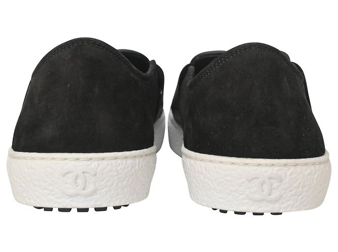 Timeless Scarpe da ginnastica slip on Chanel in tweed nero - vista 4