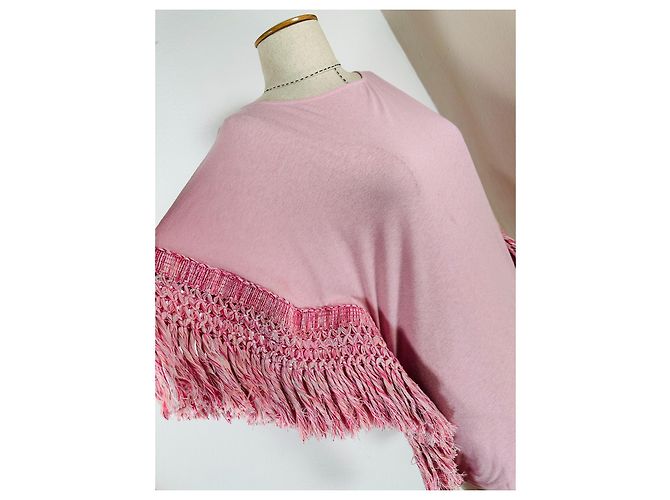 Autre Marque Mucho Gusto Poncho Rosa Baumwolle Leinen Pink - vue 3