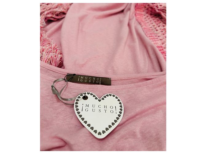 Autre Marque Mucho Gusto Poncho Rosa Baumwolle Leinen Pink - vue 5