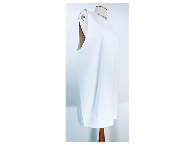 Autre Marque Isabel Benenato Ärmelloses Strickkleid Weiß - Ansicht 2