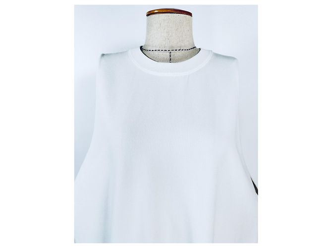 Autre Marque Isabel Benenato Ärmelloses Strickkleid Weiß - Ansicht 5