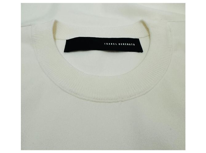 Autre Marque Isabel Benenato Ärmelloses Strickkleid Weiß - Ansicht 6