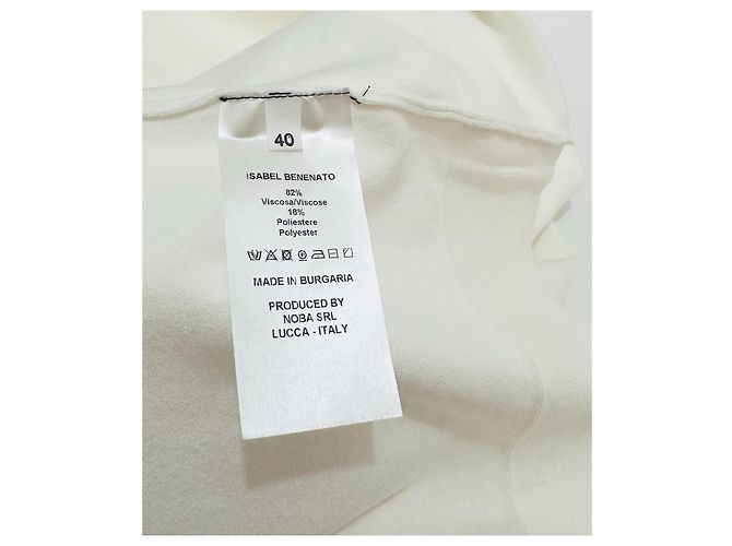 Autre Marque Isabel Benenato Ärmelloses Strickkleid Weiß - Ansicht 7