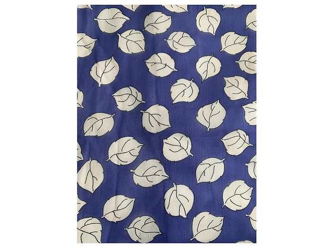 Foulard di seta Christian Dior Blu e Marrone con fiori Marrone chiaro - vista 10