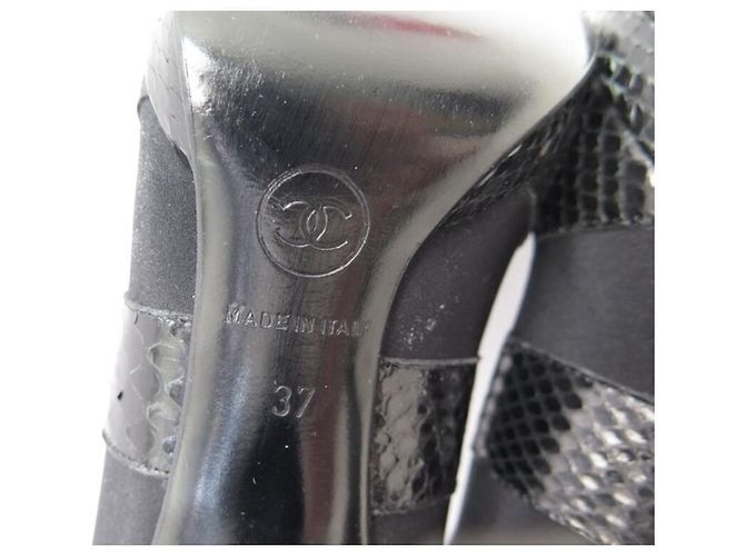 NEUE CHANEL SCHUHE PUMPS G26126 36 PYTHON UND SCHWARZES CANVAS NEUE SCHUHE - Ansicht 7