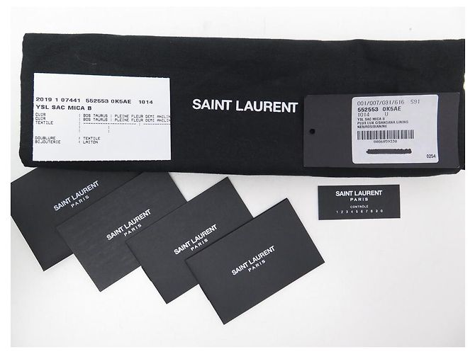 NEW SAINT LAURENT MICA MINI POUCH 552553 BORSA A TRACOLLA IN PELLE NERA Nero - vista 16