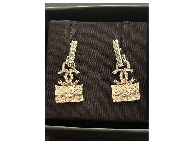 Chanel Ohrringe Tasche Silber - Ansicht 2