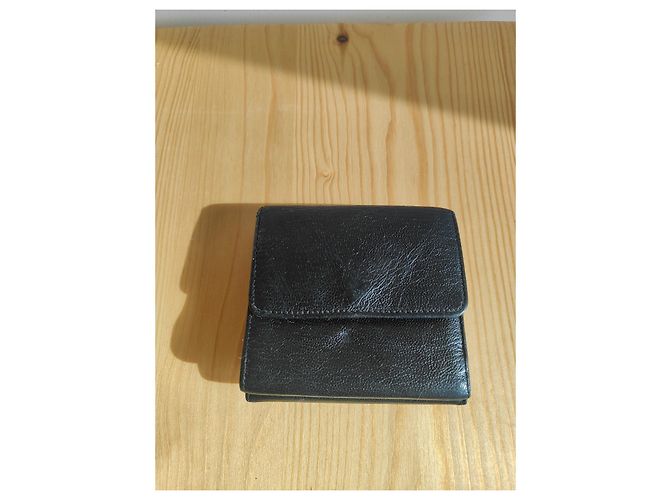 Monedero Chanel de cuero negro granulado con tarjetero - vista 2