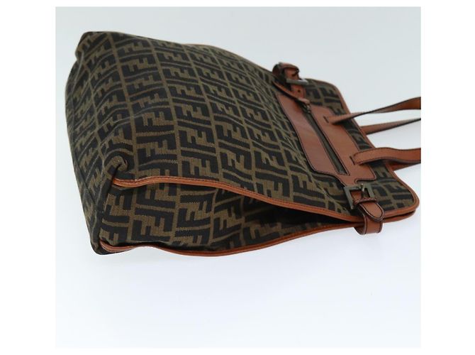 FENDI Zucca Canvas Einkaufstasche Braun Schwarz Auth am6121 - Ansicht 3