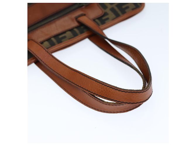 FENDI Zucca Canvas Einkaufstasche Braun Schwarz Auth am6121 - Ansicht 7