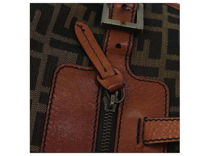 FENDI Zucca Canvas Einkaufstasche Braun Schwarz Auth am6121 - Ansicht 9
