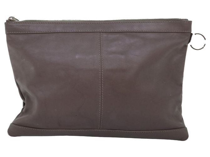 BALENCIAGA Pochette Pelle Grigia 273022 Auth am6190 Marrone - vista 2
