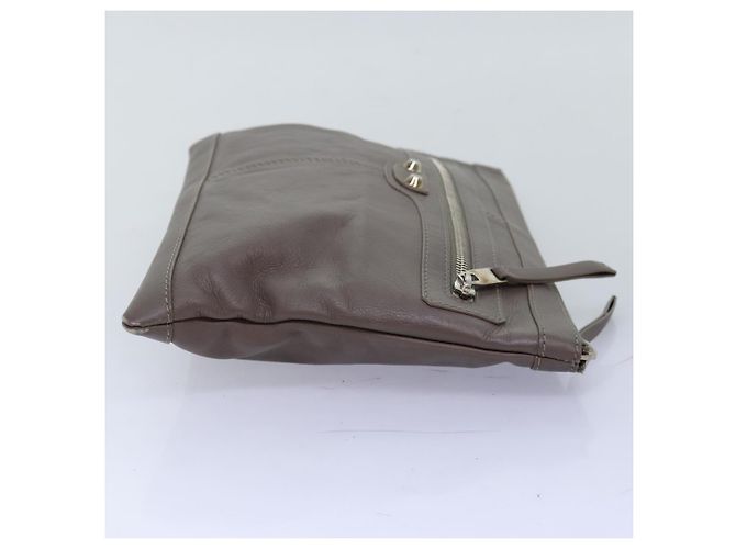 BALENCIAGA Pochette Pelle Grigia 273022 Auth am6190 Marrone - vista 4