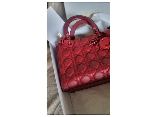 Christian Dior Lady Dior Ultramatte Borsa Media Rosso Ciliegia Bordò - vista 2